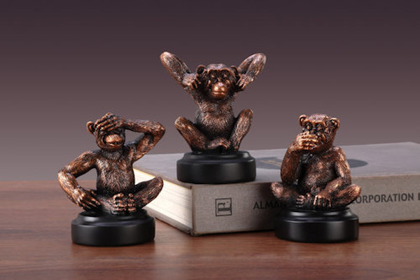 Monkeys Speak See & Hear Statue Trio